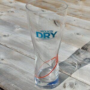 Vintage Molson Dry Beer Glass Pint